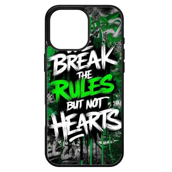 Husa protectie Apple iPhone 16 Pro Max, Colorful Aluminium TPU, mesaj We Break the Rules
