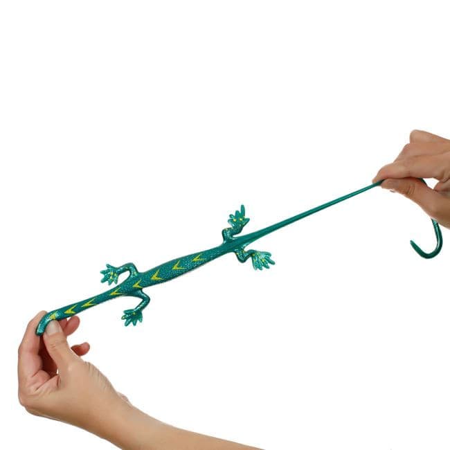 Jucarie Stretchy Iguana, verde/galben, aspect realistic, 24 cm — varianta 2
