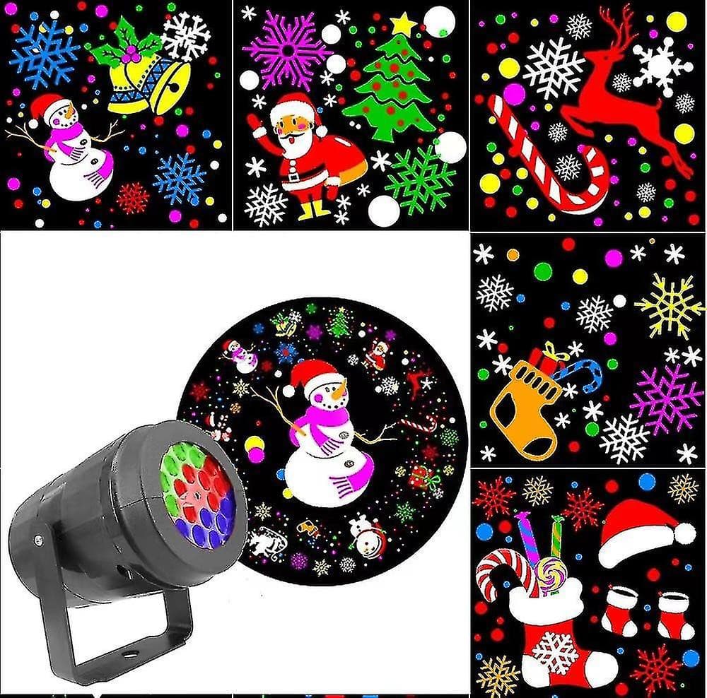 Proiector LED RD-C187, interior/exterior, motive Craciun, alimentare USB, negru