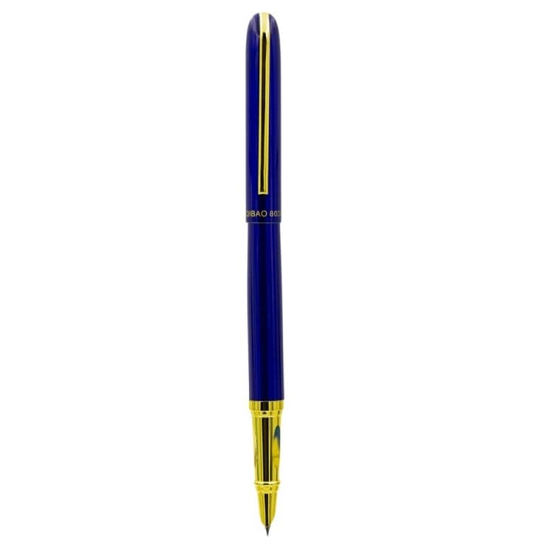 Stilou CNX 8038, penita ascunsa, alimentare pompita, albastru/auriu