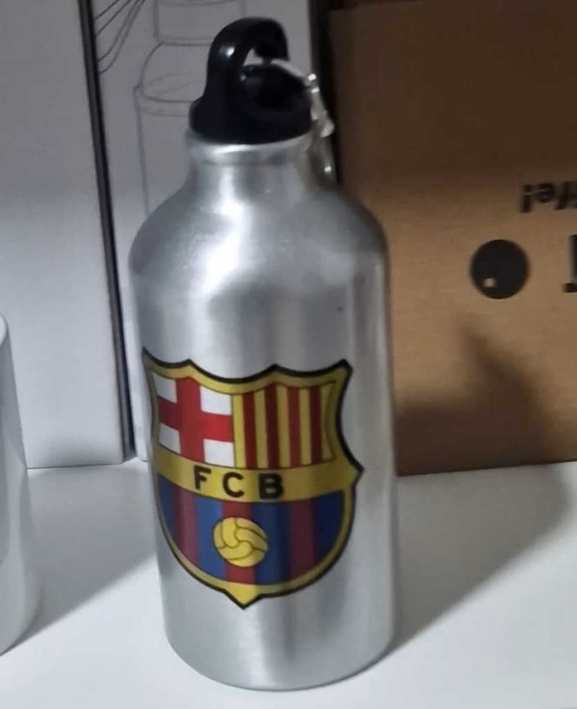 Bidon sport metalic, personalizat cu poza ta, arginitiu, 500 ml — varianta 2