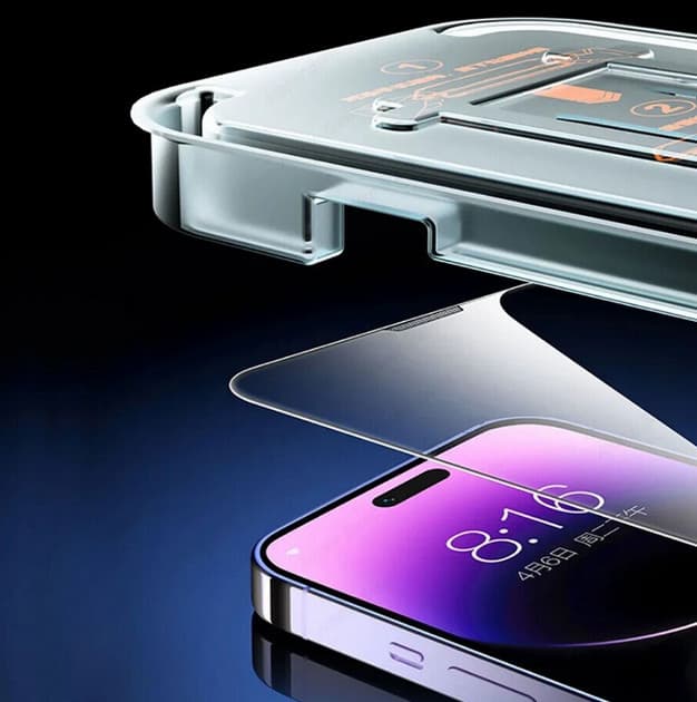 Folie sticla Apple iPhone 15 Plus, Full Glue Premium Glass, ESD, kit instalare rapida, margini negre 2
