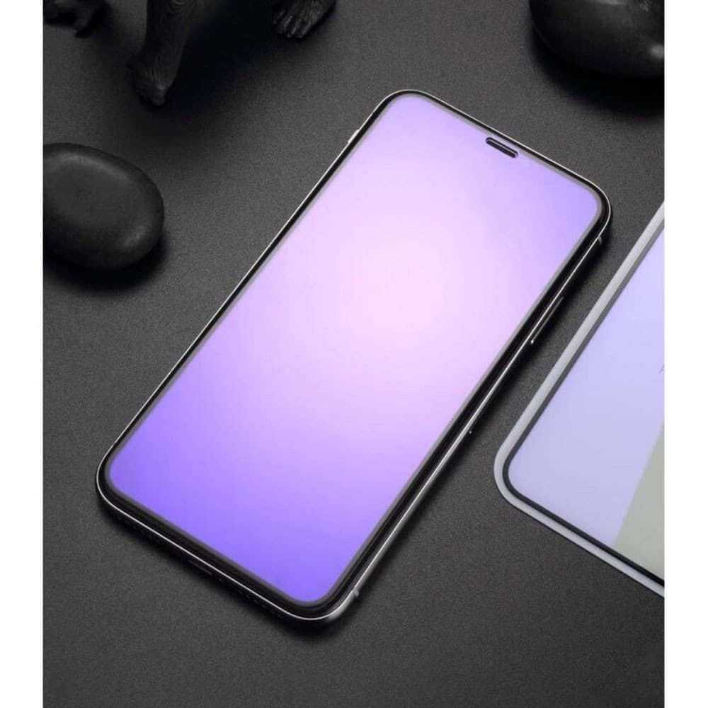 Folie de protectie Apple iPhone 15 Plus, Anti-Blue Light Ceramic, margini negre 3