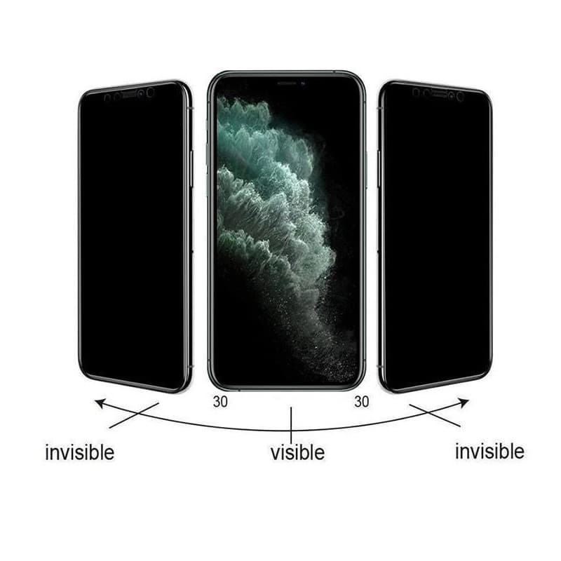 Folie de protectie Apple iPhone 16, Matte Privacy Ceramic, margini negre 3