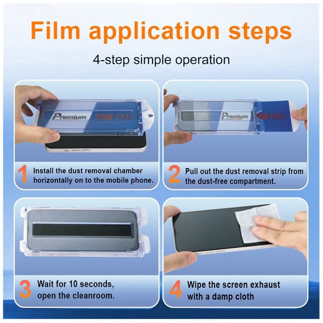 Folie sticla Privacy Apple iPhone 15 Plus, kit instalare rapida, Full Glue, margini negre 3