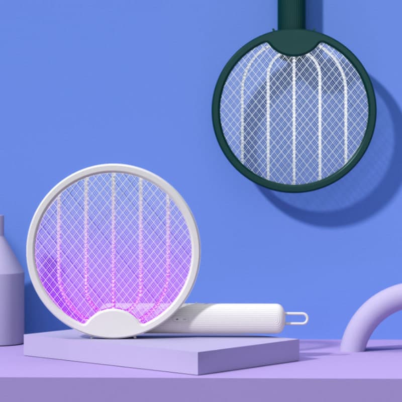 Paleta cu lumina UV impotriva tantarilor si alte insecte, alimentare USB, picior pliabil, alba — 2