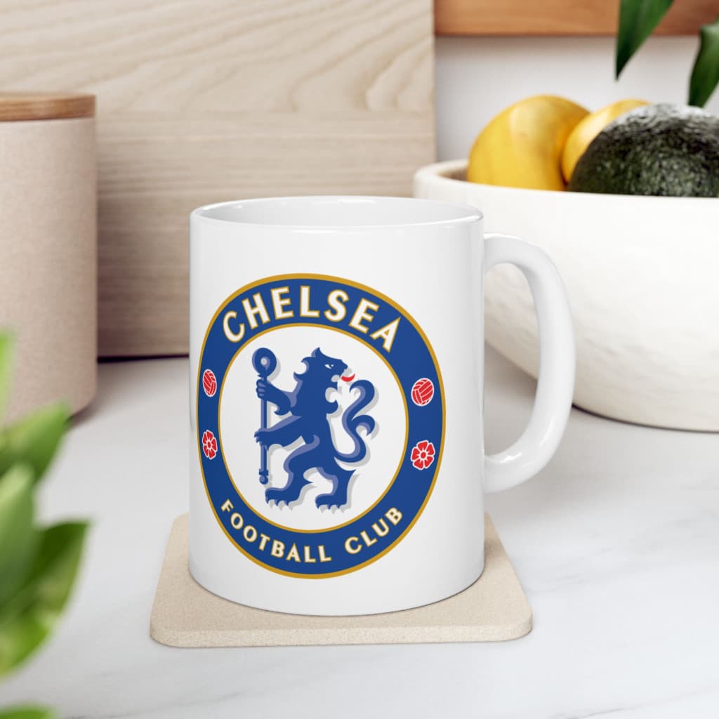 Cana ceramica personalizata, design Chelsea, 330 ml, alba — 3