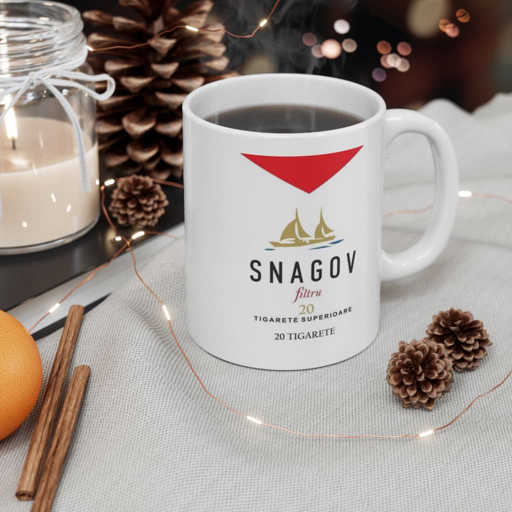 Cana ceramica personalizata, mesaj "Snagov", 330 ml, alba — 2