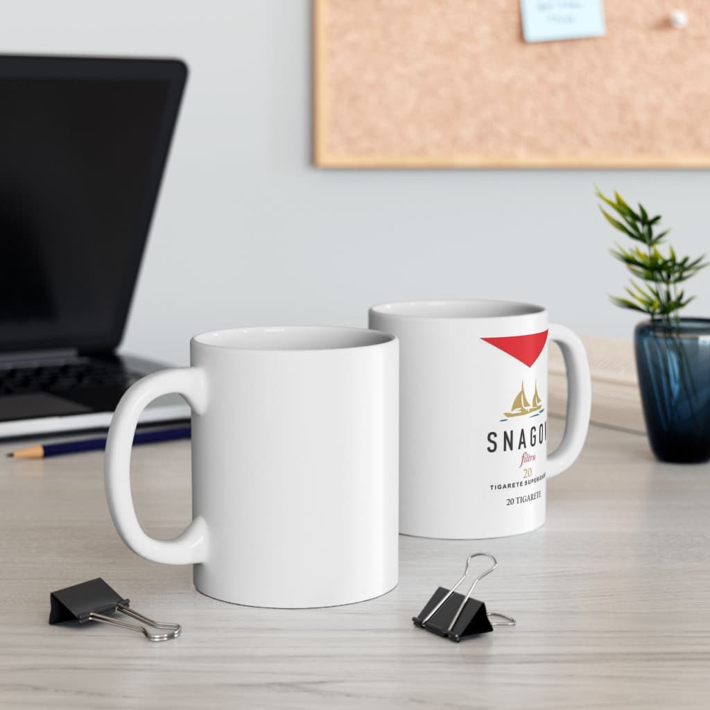 Cana ceramica personalizata, mesaj "Snagov", 330 ml, alba — 4