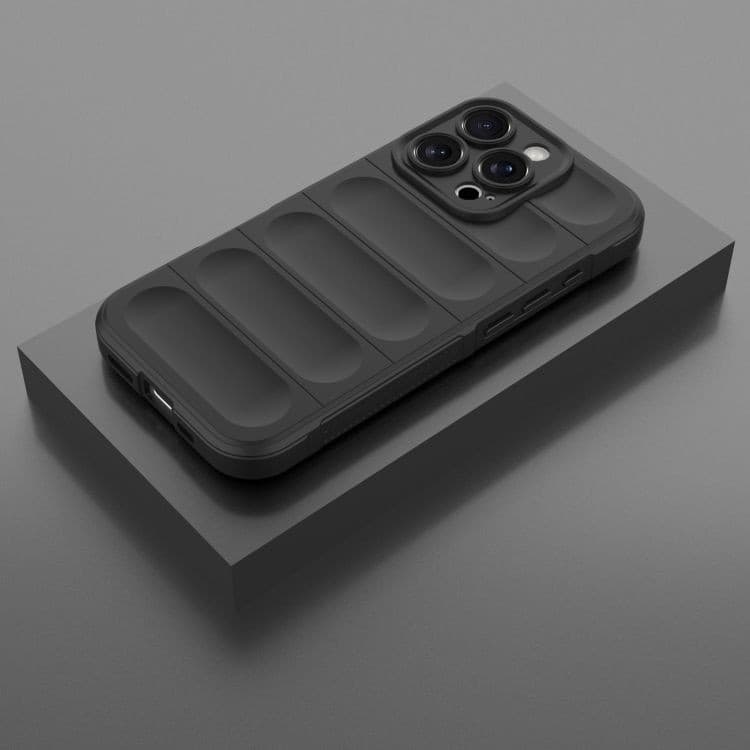 Husa Apple iPhone 16 Pro Max, Wave Silicone, protectie camera, catifea in interior, night black — 2