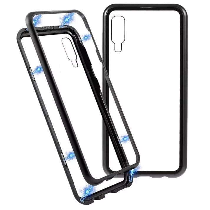 Husa de protectie Magnet Glass 360° pentru OnePlus 8, sticla fata + spate, neagra — 2