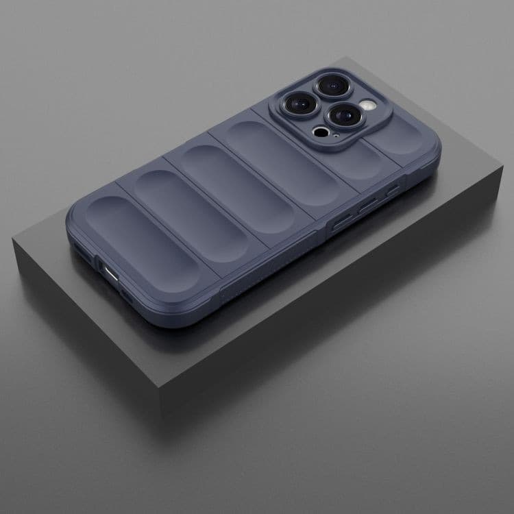 Husa Apple iPhone 16 Pro Max, Wave Silicone, protectie camera, catifea in interior, navy blue — 2