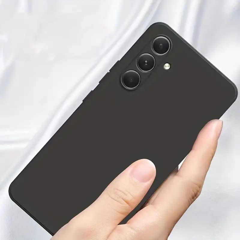 Husa Samsung Galaxy A54 5G, Luxury Silicone, protectie camera, catifea in interior, neagra — 3