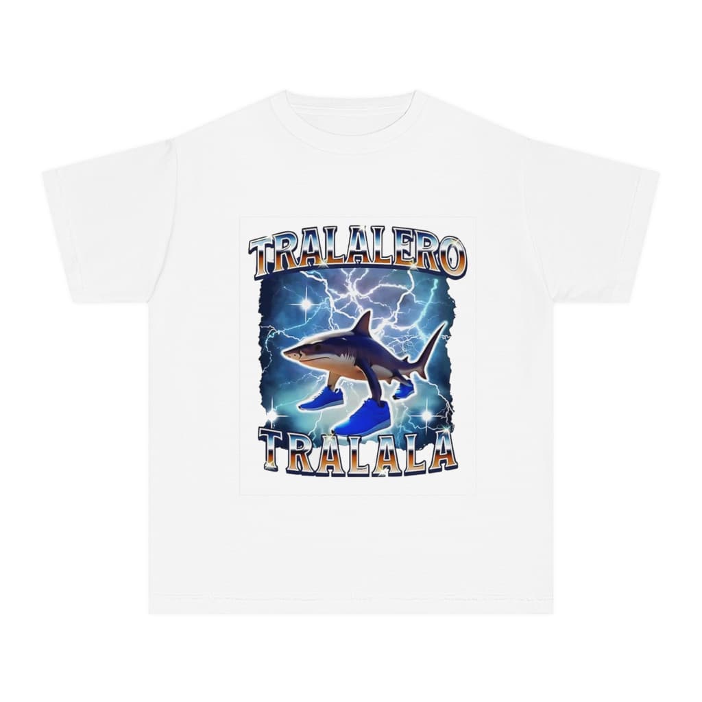 Tricou personalizat alb, copii/adulti, design Tralalero Tralala, modal, diverse marimi — 2