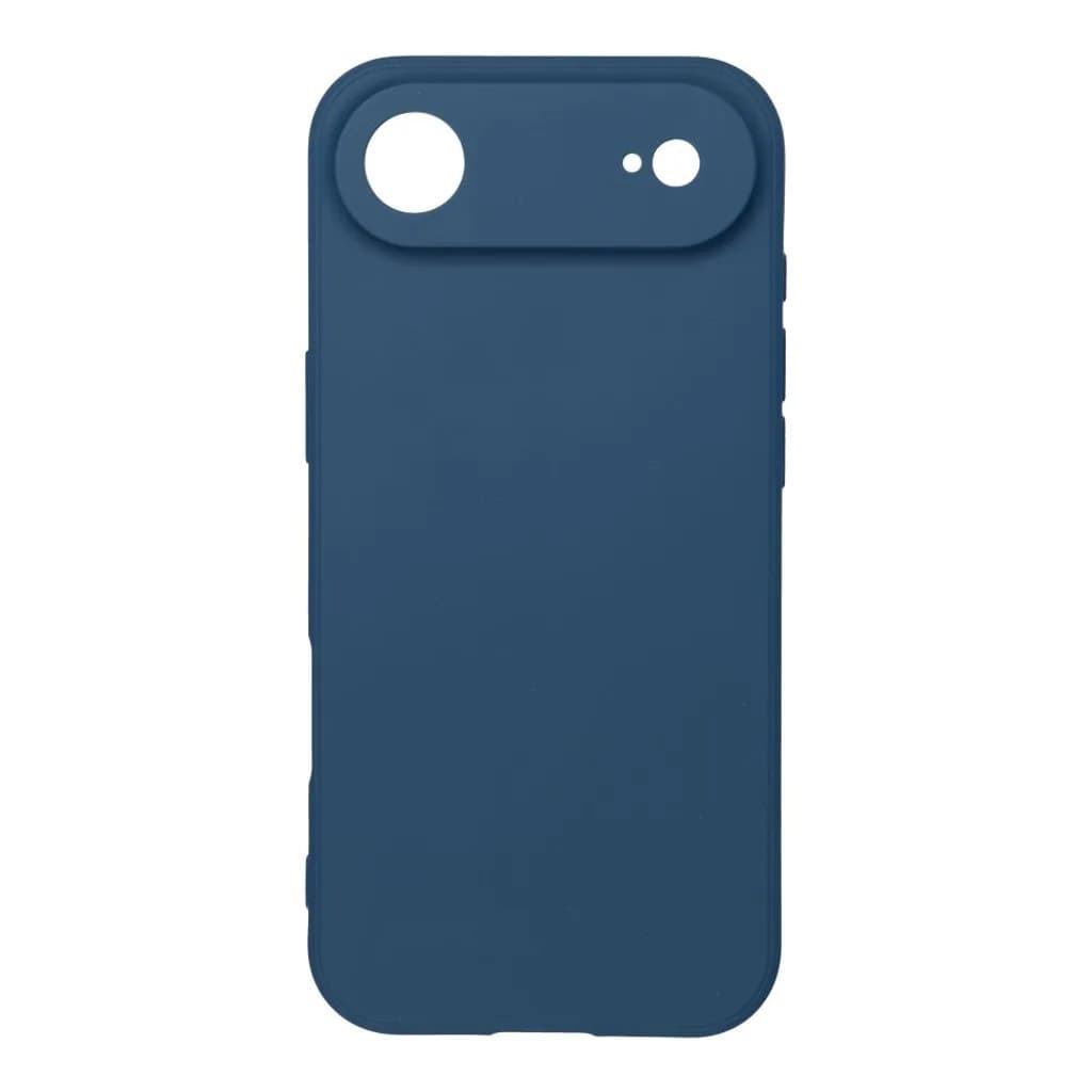 Husa Apple iPhone 17 Air, Luxury Silicone, protectie camera, catifea in interior, albastru inchis — 2