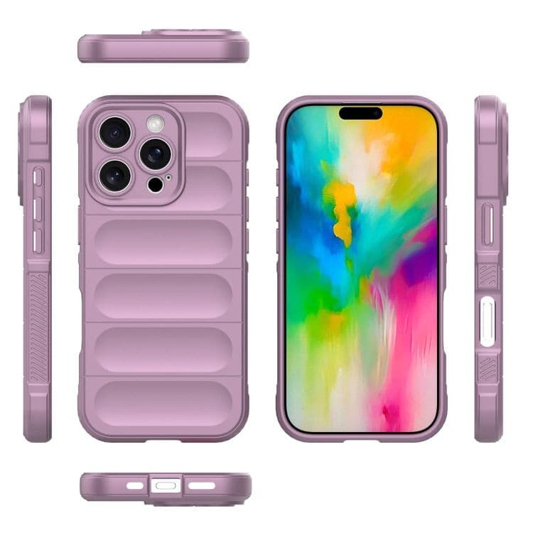 Husa Apple iPhone 16 Pro Max, Wave Silicone, protectie camera, catifea in interior, light purple — 3