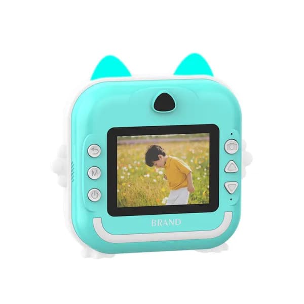 Aparat foto, camera video Full HD pentru copii, imprimanta termica incorporata, turcoaz — 2