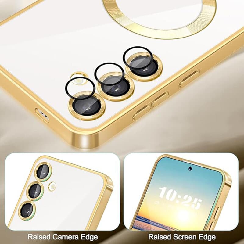 Husa Samsung Galaxy A17, Electroplating Magsafe TPU, protectie camera, aurie — 2
