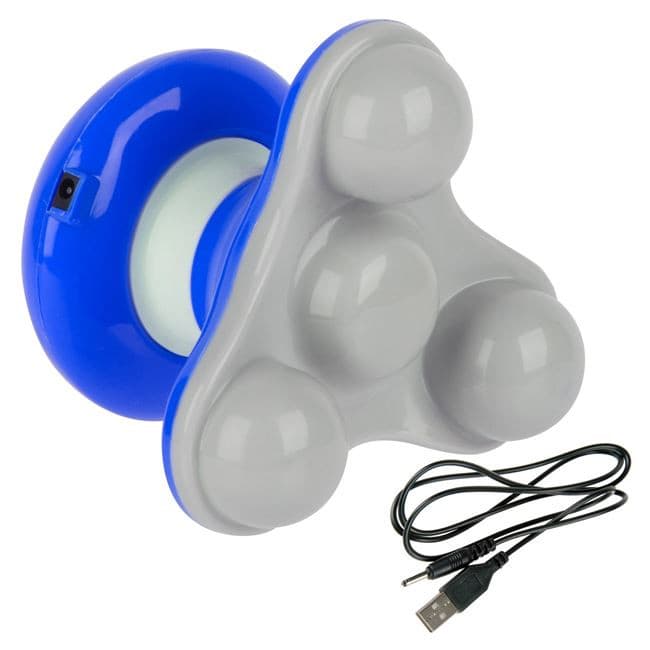 MIni aparat pentru masaj, alimentare baterii sau cablu USB, 10 x 10 cm, albastru — 2