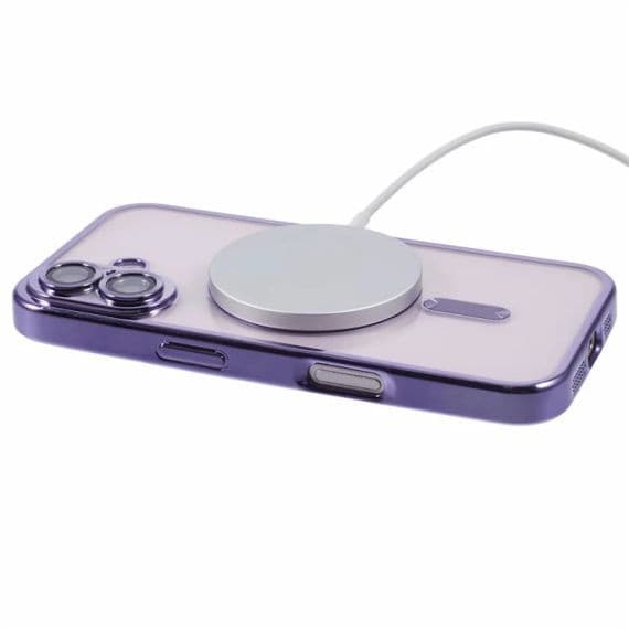 Husa Apple iPhone 16 Pro Max, Magsafe Electroplating TPU, protectie camera, margini mov — 2