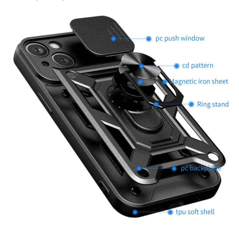 Husa Apple iPhone 16 Pro Max, Camshield Armor, inel sustinere, protectie camera, argintie — 2