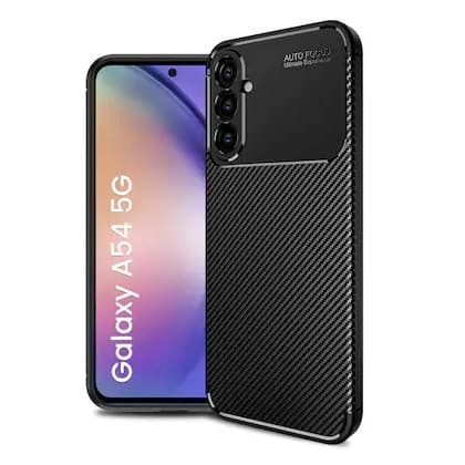 Husa Carbon Fiber pentru Samsung Galaxy A54 5G, aspect carbon, neagra