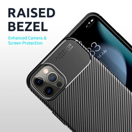 Husa Carbon Fiber pentru Apple iPhone 16 Pro Max, aspect carbon, neagra — 3