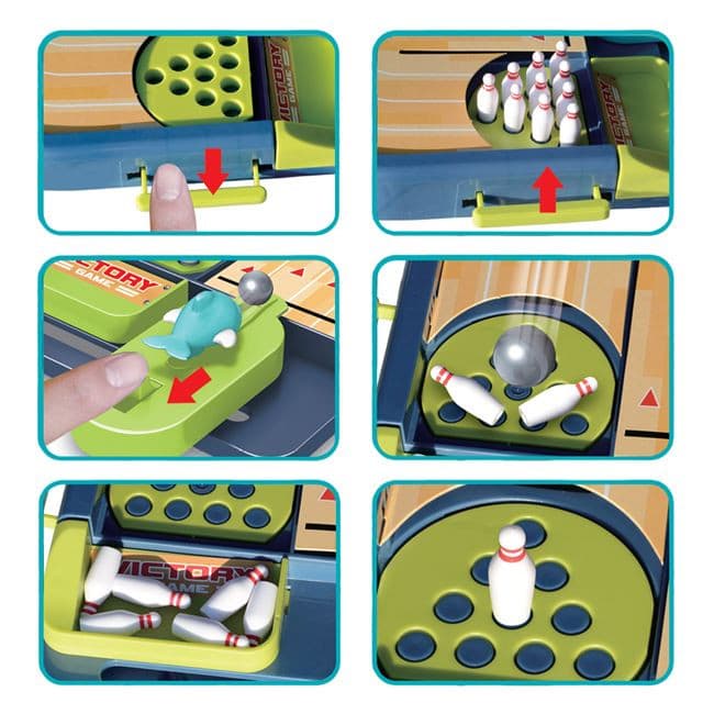 Joc masa de bowling, 24 x 15 cm, 10 popice si 2 bile — 2