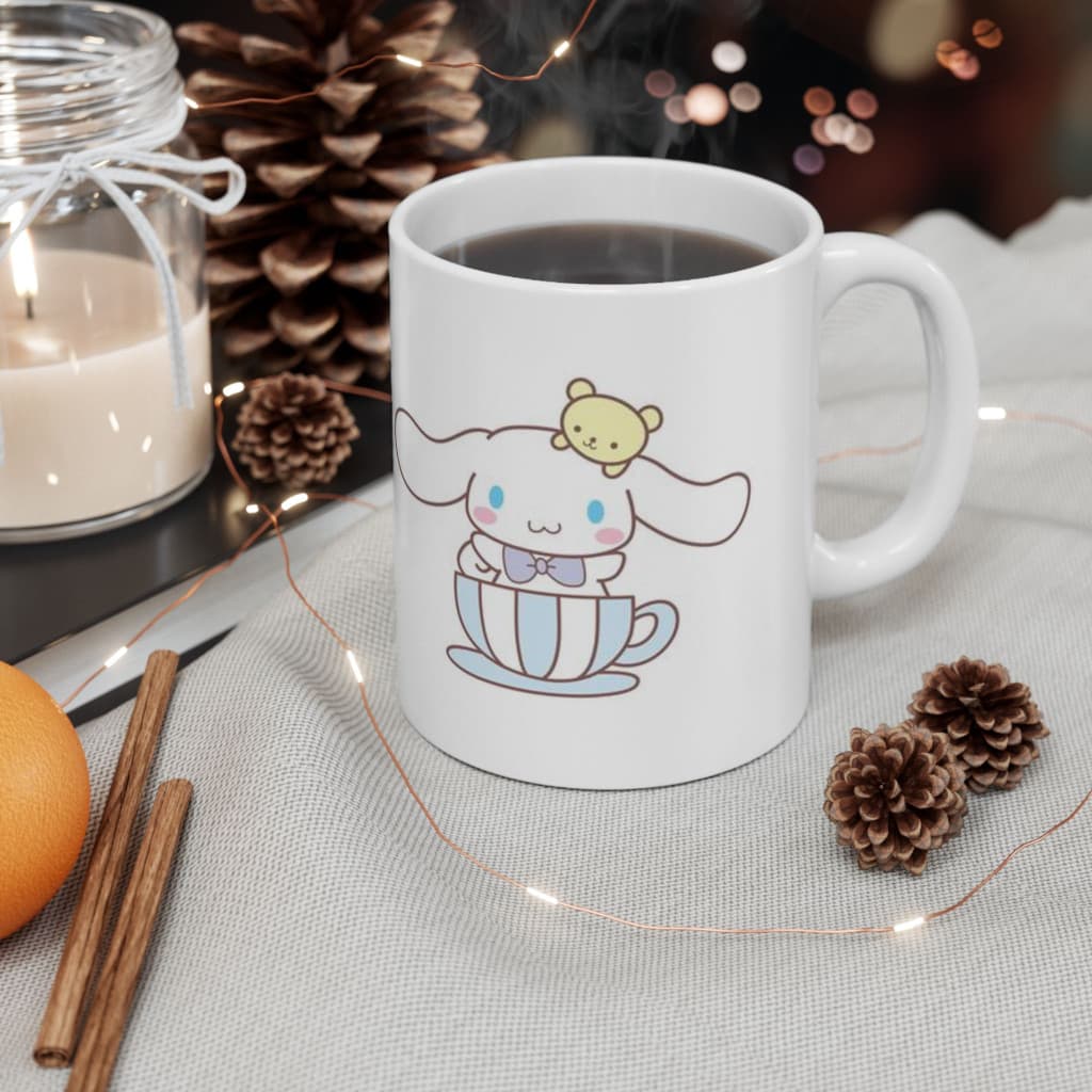 Cana ceramica personalizata, design Cinnamoroll, 330 ml, alba — 2