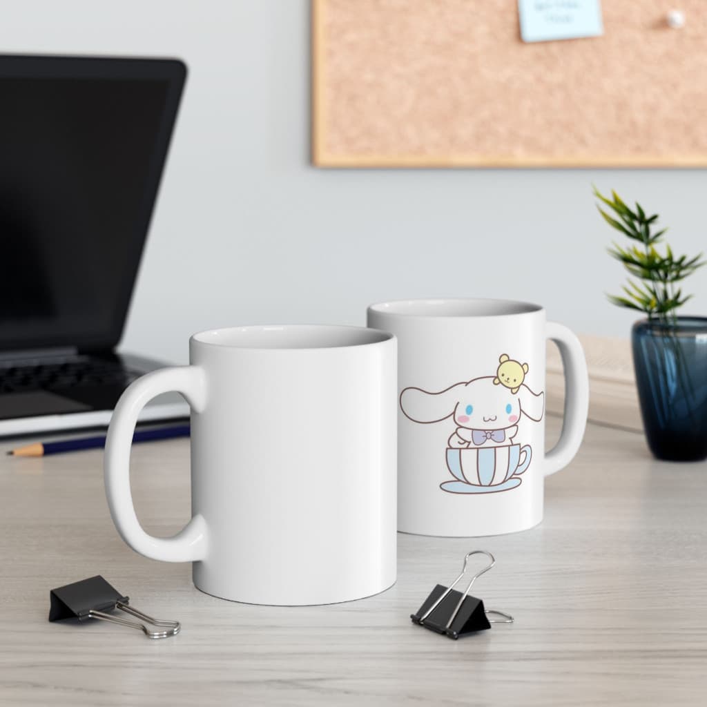 Cana ceramica personalizata, design Cinnamoroll, 330 ml, alba — 4