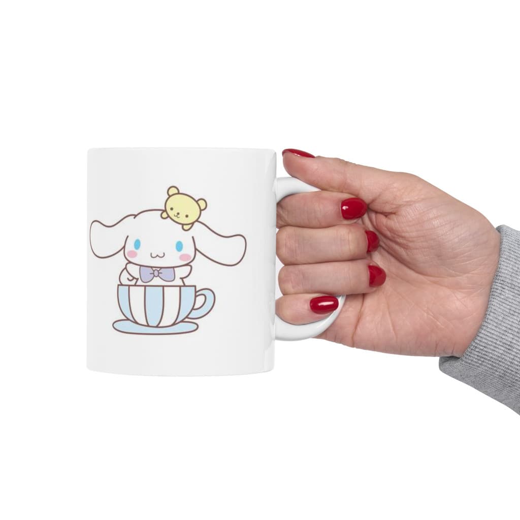 Cana ceramica personalizata, design Cinnamoroll, 330 ml, alba — 5