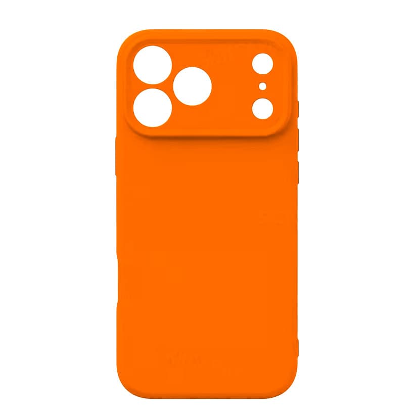 Husa Apple iPhone 17 Pro Max, Luxury Silicone, protectie camera, catifea in interior, portocalie — 2