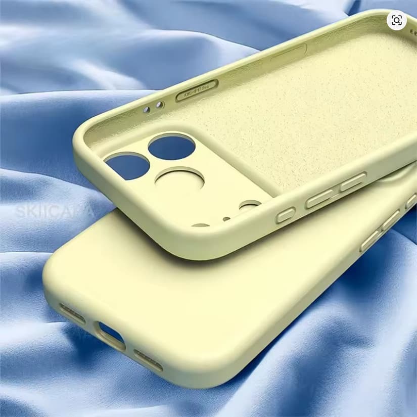 Husa Apple iPhone 17 Pro Max, Luxury Silicone, protectie camera, catifea in interior, portocalie — 3