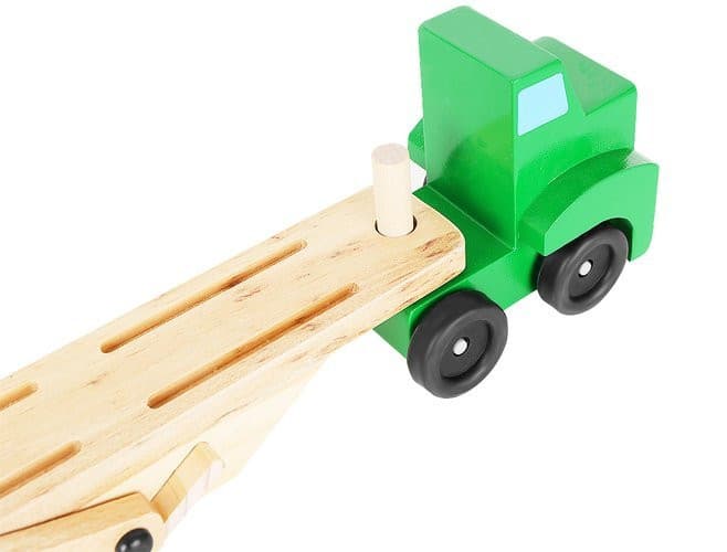Camion tractare din lemn, 4 masinute incluse — 5