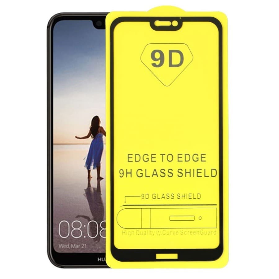 Folie de sticla Full Glue pentru Huawei P20 Lite, margini negre — 2