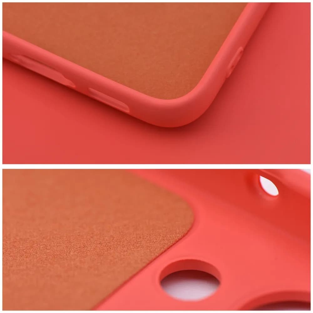 Husa Samsung Galaxy A54 5G, Luxury Silicone, protectie camera, catifea in interior, rosu piersica — 6