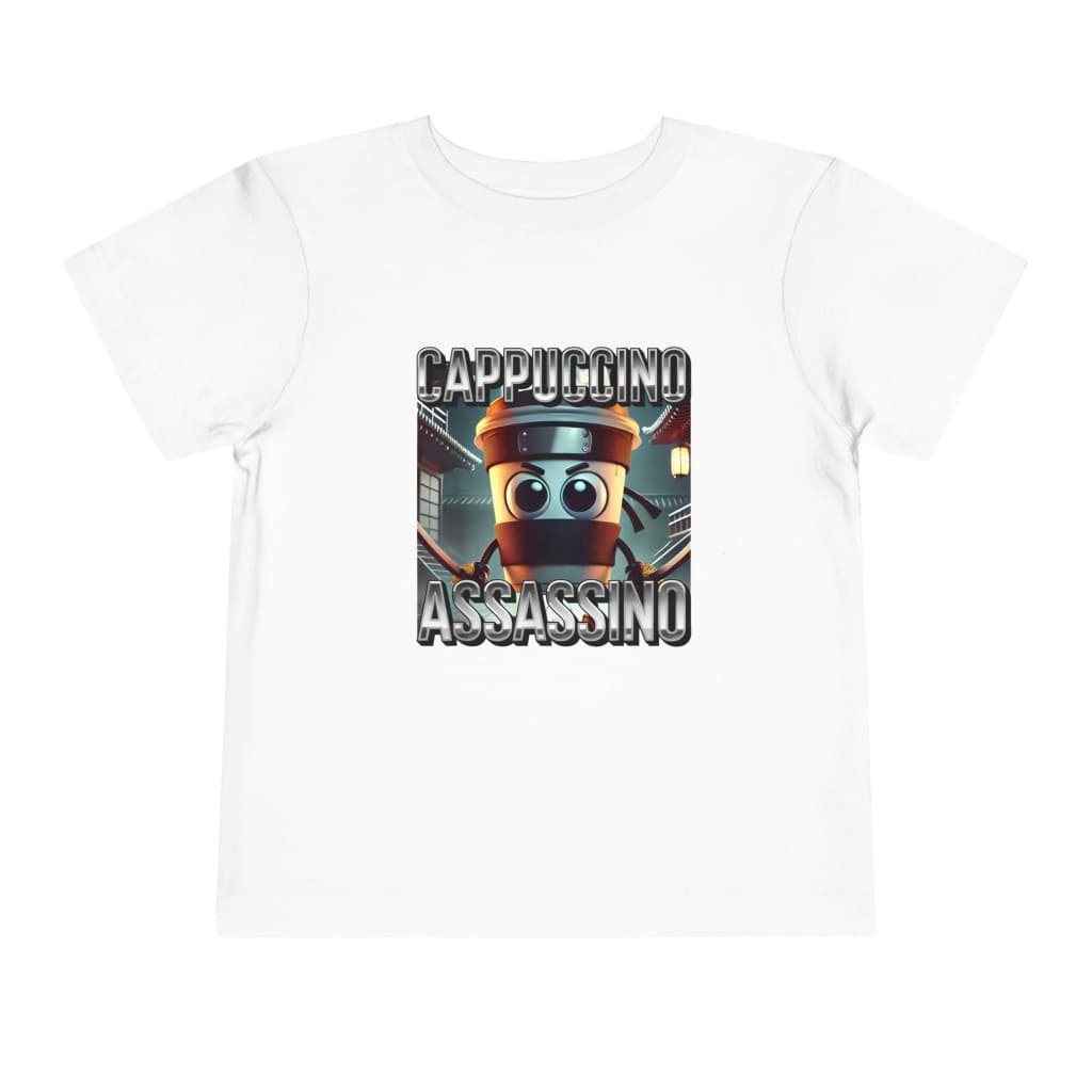 Tricou personalizat alb, copii/adulti, design Cappuccino Assassino 3, modal, diverse marimi — 2