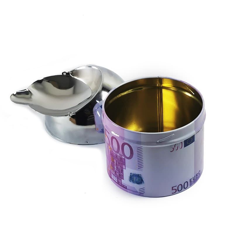 Scrumiera anti-vant, clapa rabatabila, metalica, model 50 euro — 2