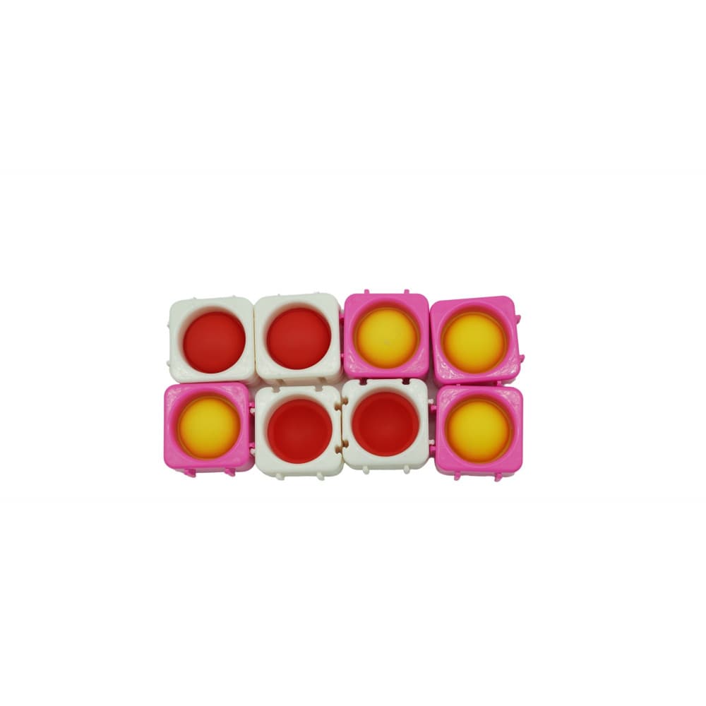 Set 8 blocuri de constructie din silicon, Pop Bubble, Fidget Toy, Puzzle, Multicolor — 4