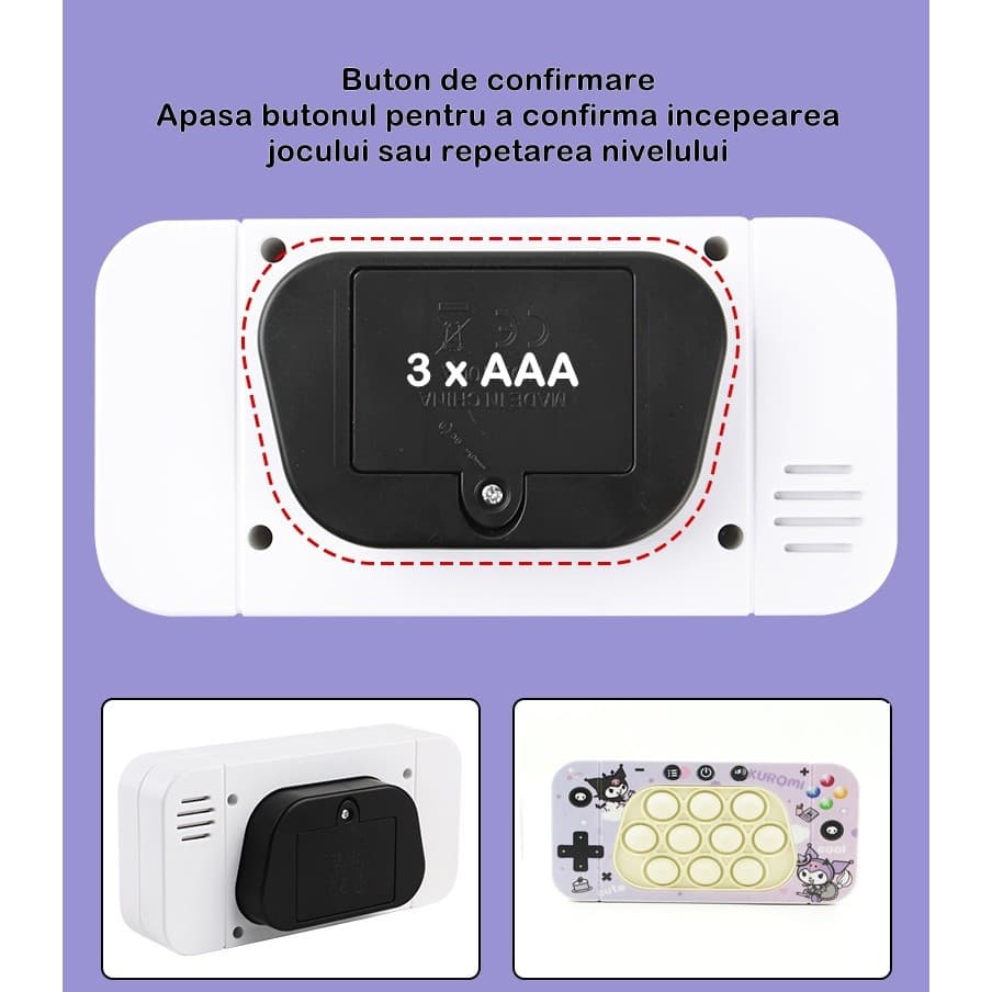 Jucarie interactiva Speed Push, joc de viteza apasare taste tip Pop-It, sunete si lumini, model unicorn — 3