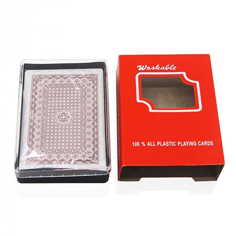 Pachet carti de joc clasice din plastic LUCKROYAL, cutie de plastic inclusa, spate albastru — 5