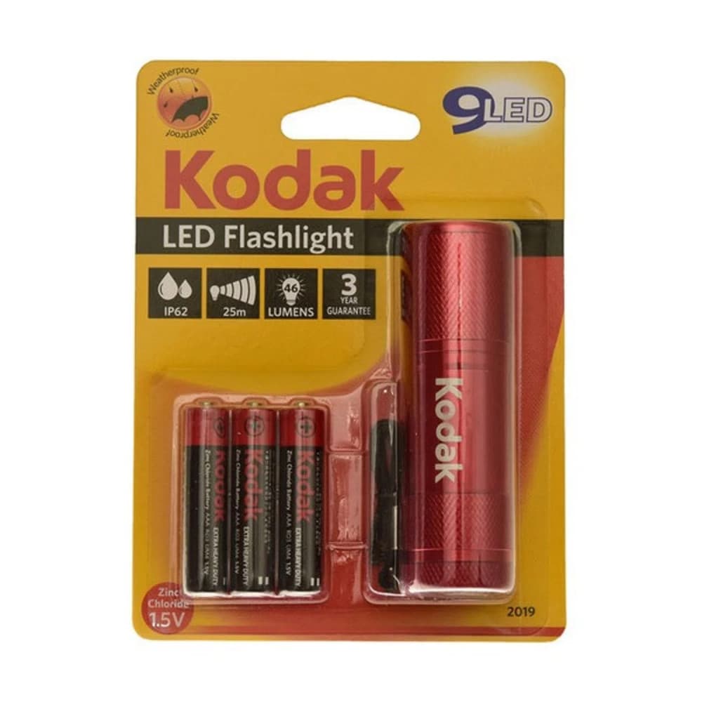 Lanterna Kodak 9 LED-uri, 46 lumeni, carcasa metalica, baterii incluse, rosie — 2
