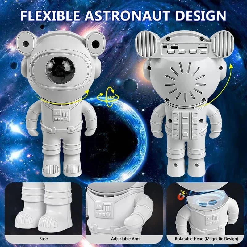 Astronaut cu proiector luna si stele, lampa de veghe copii, boxa bluetooth, telecomanda, alimentare Type-C — 6