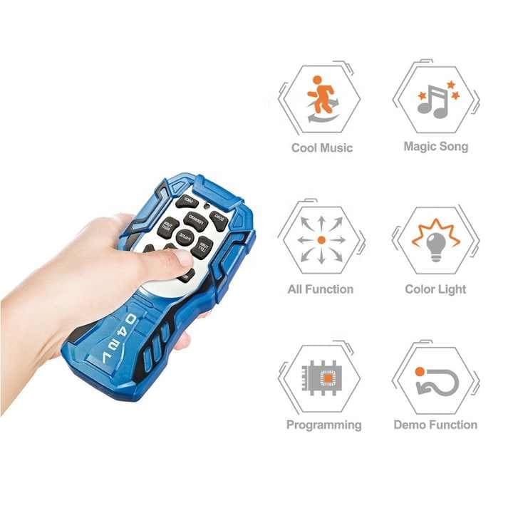 Jucarie interactiva Robot inteligent cu telecomanda, functii multiple, lumini LED, melodii si dansuri, 22 cm x 16 cm x 9 cm, albastru-gri — 4