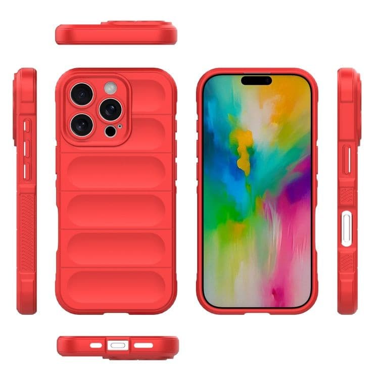 Husa Apple iPhone 16 Pro Max, Wave Silicone, protectie camera, catifea in interior, pure red — 3