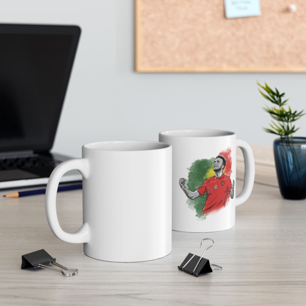 Cana ceramica personalizata, design Portugalia 2024, 330 ml, alba — 3