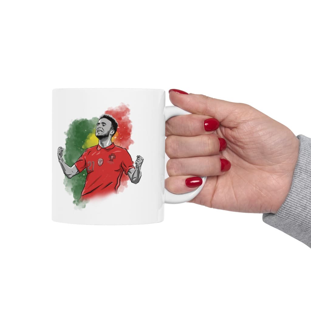 Cana ceramica personalizata, design Portugalia 2024, 330 ml, alba — 4