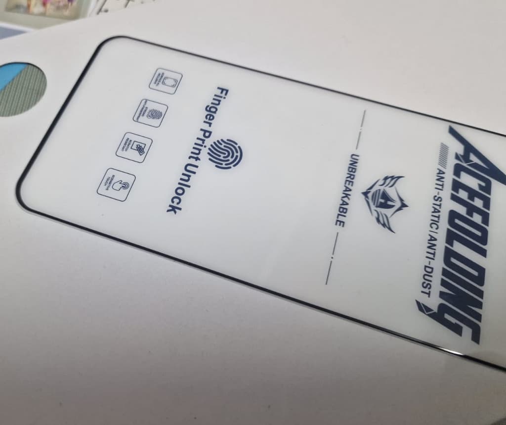Folie de sticla Samsung Galaxy S24, ACE Folding Full Glue, deblocare amprenta, margini negre — 3