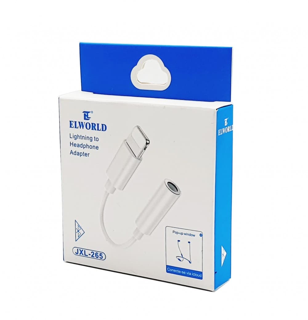 Cablu adaptor Lightning to jack 3.5 mm JXL-265, iPhone/IPad, alb — 3