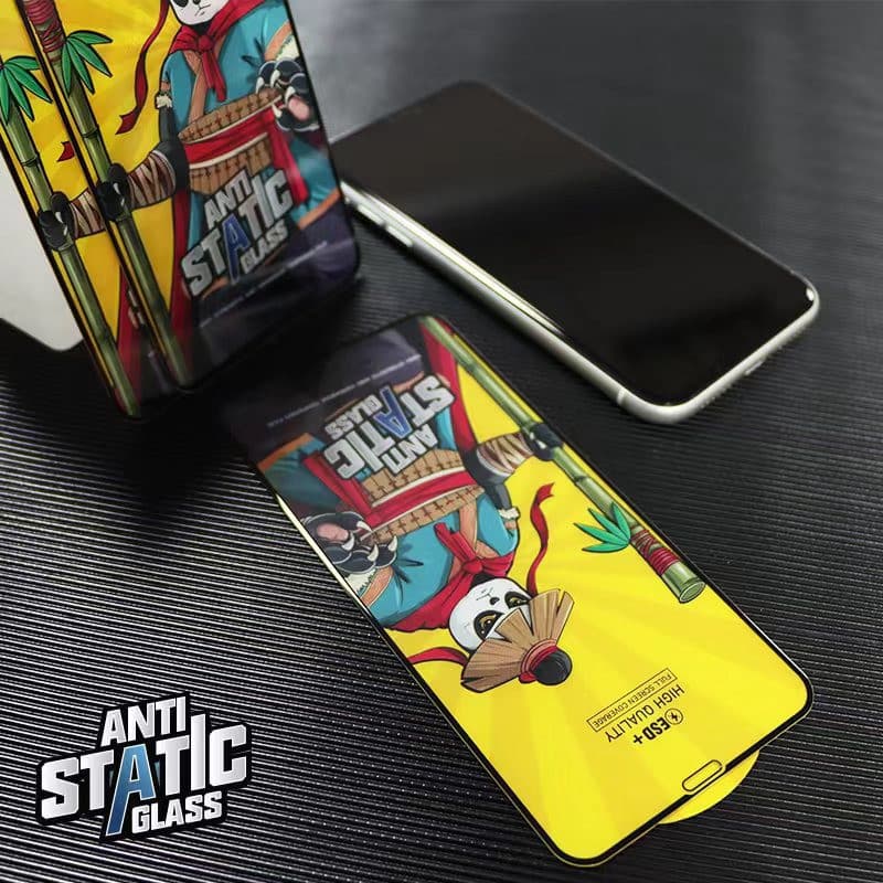 Folie sticla Apple iPhone 17 Pro Max, Kungfu Panda, Antistatic Glass ESD +, margini negre — 3
